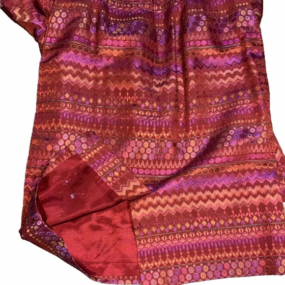 George Simonton 2PC Suit Jacquard Geometric Print Skirt & Jacket SZ 12 - Picture 13 of 14